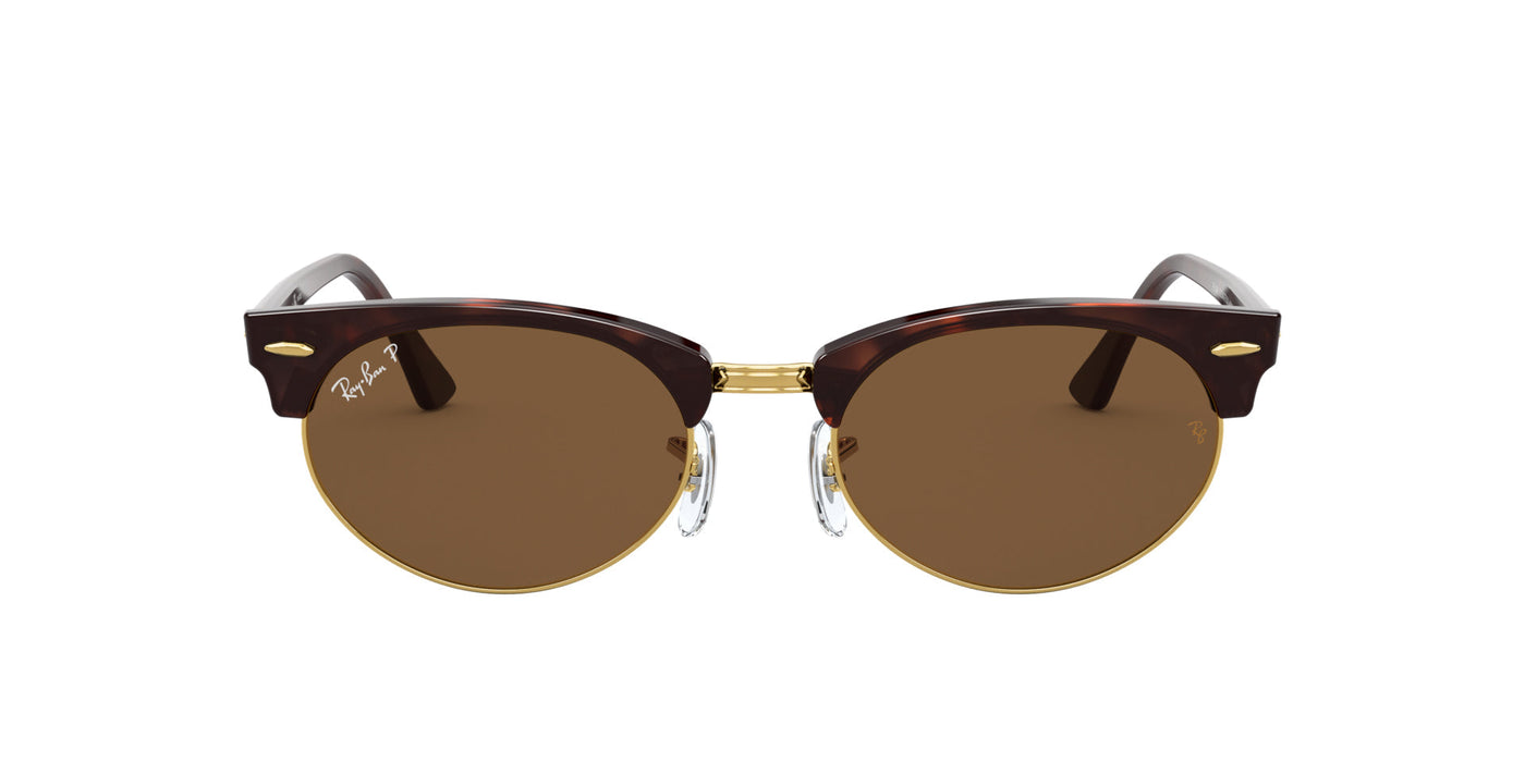 Ray-Ban Clubmaster Oval RB3946 Dark Tortoise/Brown Polarised #colour_dark-tortoise-brown-polarised