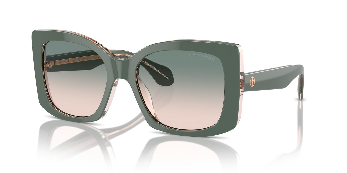 Giorgio Armani AR8208U Top Sage Green/Transparent Pink/Light Brown Green Gradient #colour_top-sage-green-transparent-pink-light-brown-green-gradient