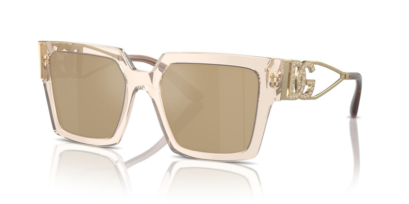 Dolce&Gabbana DG4446B Transparent Camel/Clear Real Yellow Gold Mirror #colour_transparent-camel-clear-real-yellow-gold-mirror