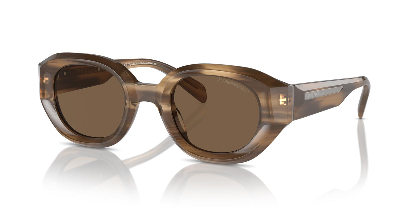 Emporio Armani EA4230U Shiny Striped Brown/Dark Brown #colour_shiny-striped-brown-dark-brown