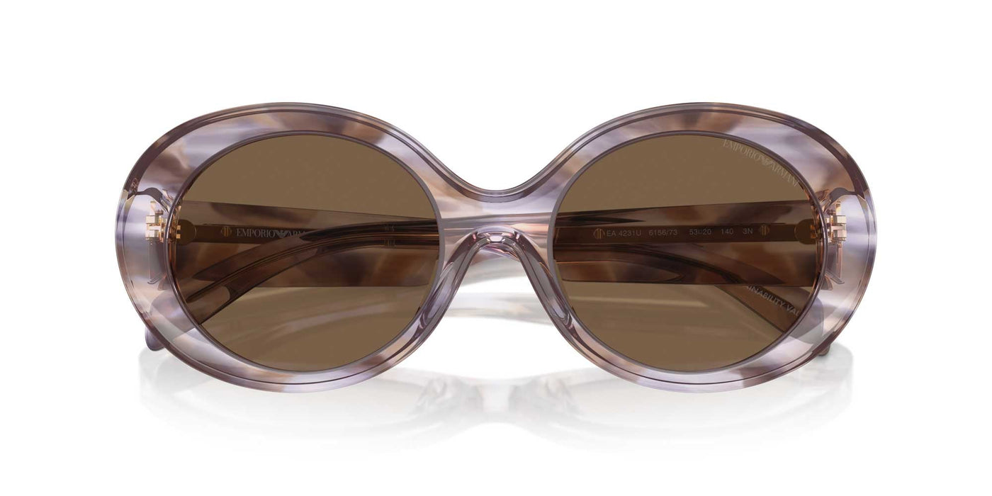 Emporio Armani EA4231U Striped Brown/Dark Brown #colour_striped-brown-dark-brown