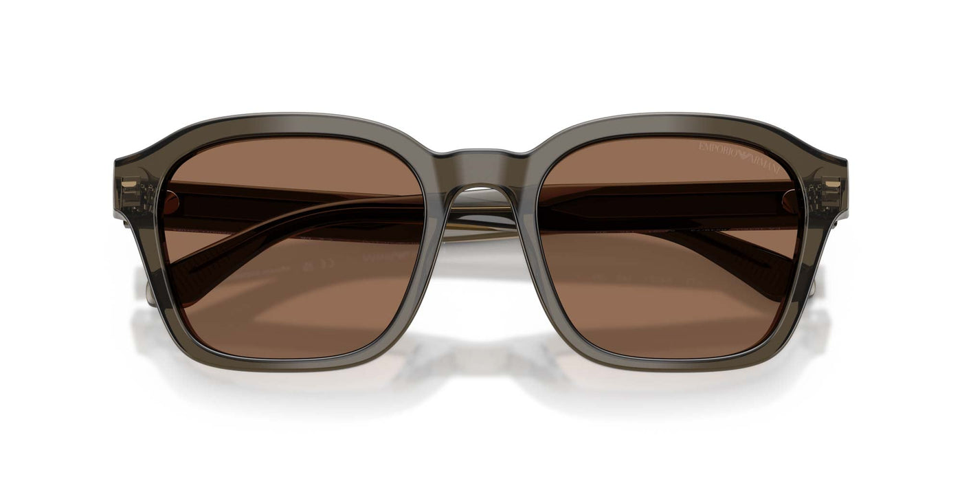 Emporio Armani EA4245U Shiny Transparent Grey/Dark Brown #colour_shiny-transparent-grey-dark-brown