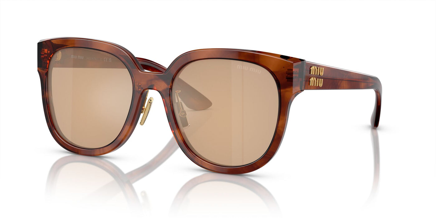 Miu Miu SMU01Z Striped Tobacco/Orange Mirror #colour_striped-tobacco-orange-mirror