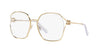 Miu Miu SMU52W Gold/Clear Blue Light Filter #colour_gold-clear-blue-light-filter