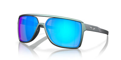 Oakley Castel OO9147 Matte Silver/Blue Colorshift/Prizm Sapphire #colour_matte-silver-blue-colorshift-prizm-sapphire