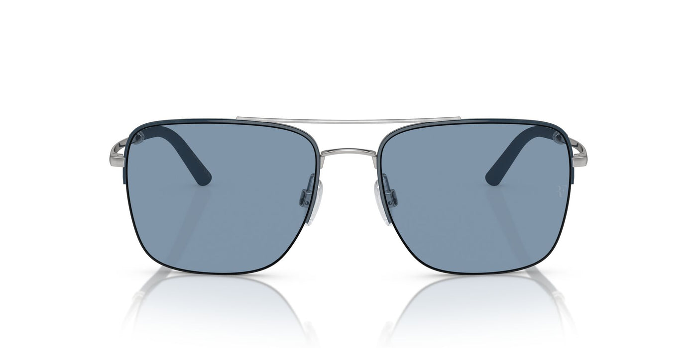 Oliver Peoples R-2 OV1343S Blue Ash/Brushed Silver Mirror #colour_blue-ash-brushed-silver-mirror