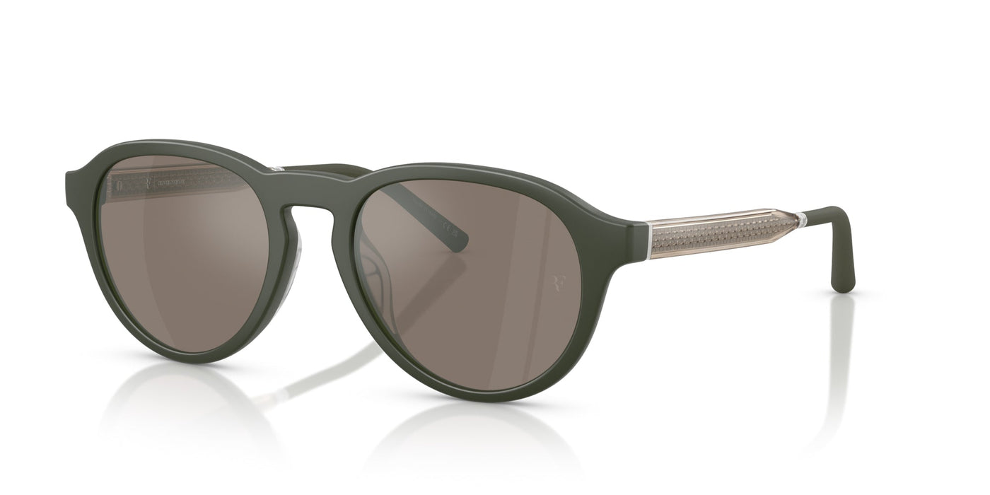 Oliver Peoples R-8 OV5557SU Semi-Matt Green Smoke/Sierra Flash Mirror #colour_semi-matt-green-smoke-sierra-flash-mirror