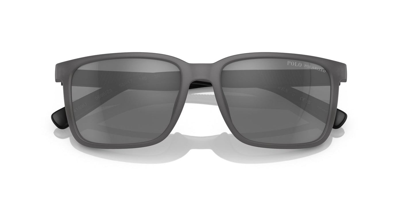 Polo Ralph Lauren PH4189U Matte Transparent Grey/Grey Silver Polarised Mirror #colour_matte-transparent-grey-grey-silver-polarised-mirror