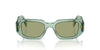 Prada SPR17W Transparent Sage/Green Internal Silver Mirror #colour_transparent-sage-green-internal-silver-mirror