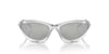 Prada SPR A23 Frosted Crystal/Clear Silver 80 Mirror #colour_frosted-crystal-clear-silver-80-mirror
