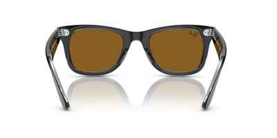 Ray-Ban Original Wayfarer RB2140 - Medium Black On Transparent/Brown #colour_black-on-transparent-brown