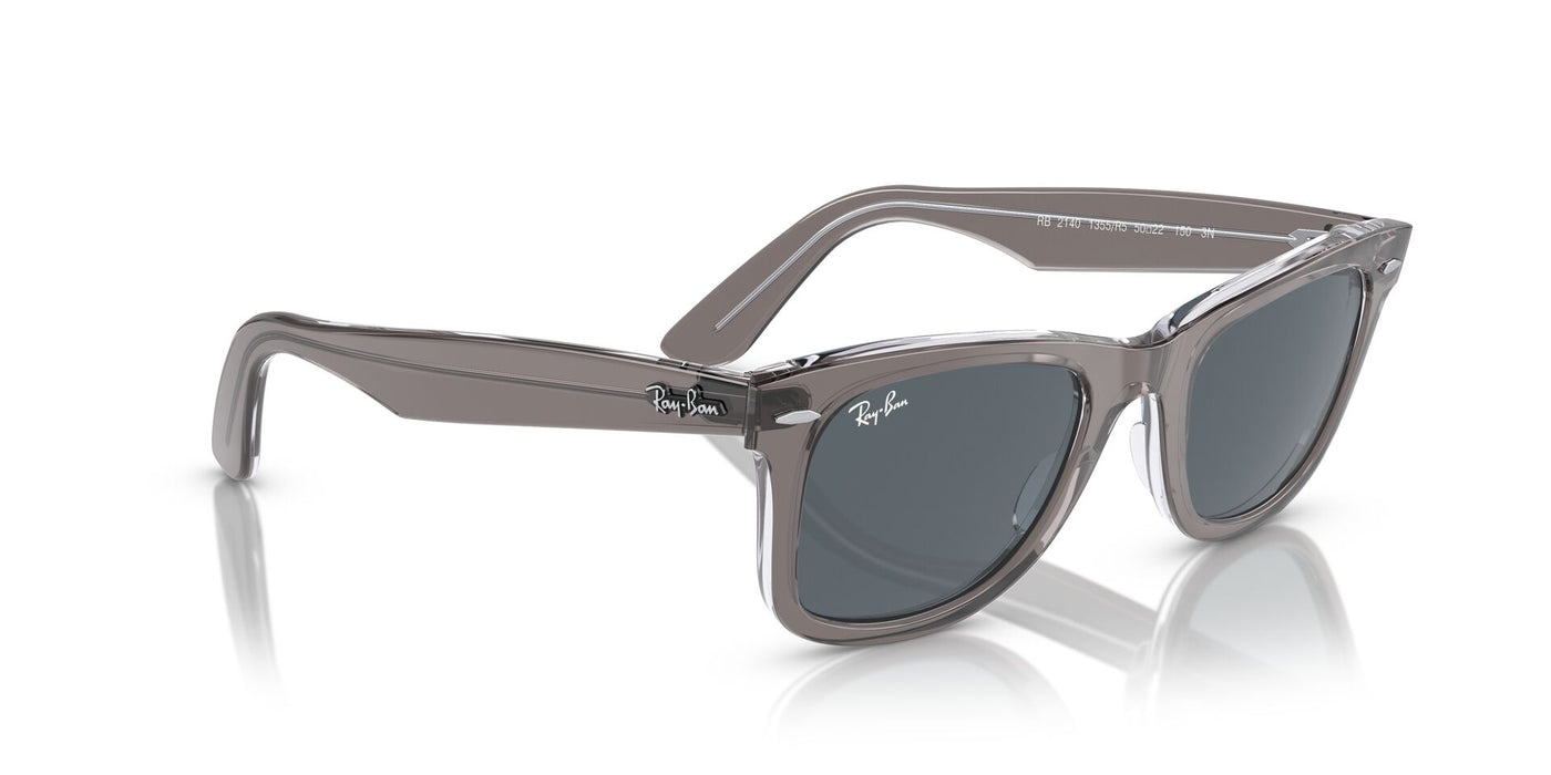 Ray-Ban Original Wayfarer RB2140 - Medium Grey On Transparent/Blue #colour_grey-on-transparent-blue