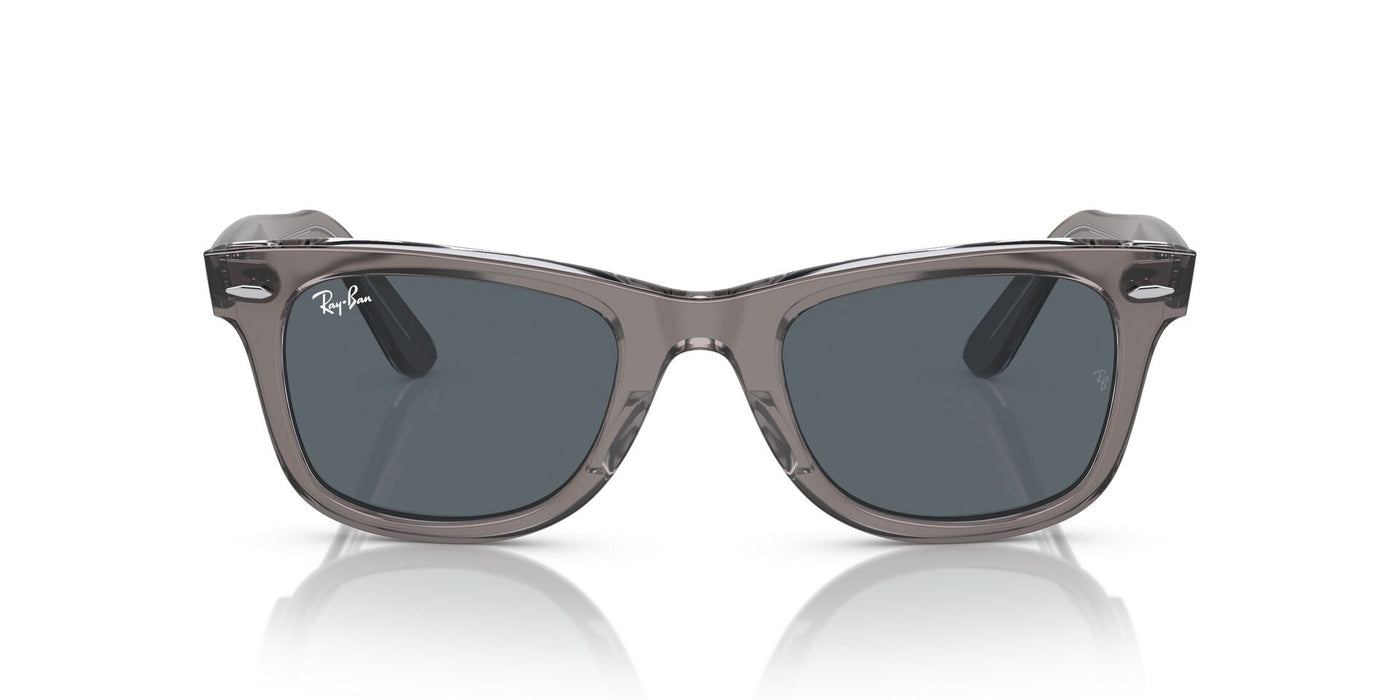 Ray-Ban Original Wayfarer RB2140 - Medium Grey On Transparent/Blue #colour_grey-on-transparent-blue