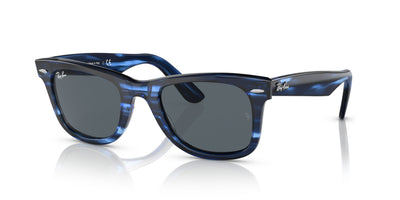 Ray-Ban Original Wayfarer RB2140 - Medium Striped Blue/Blue #colour_striped-blue-blue