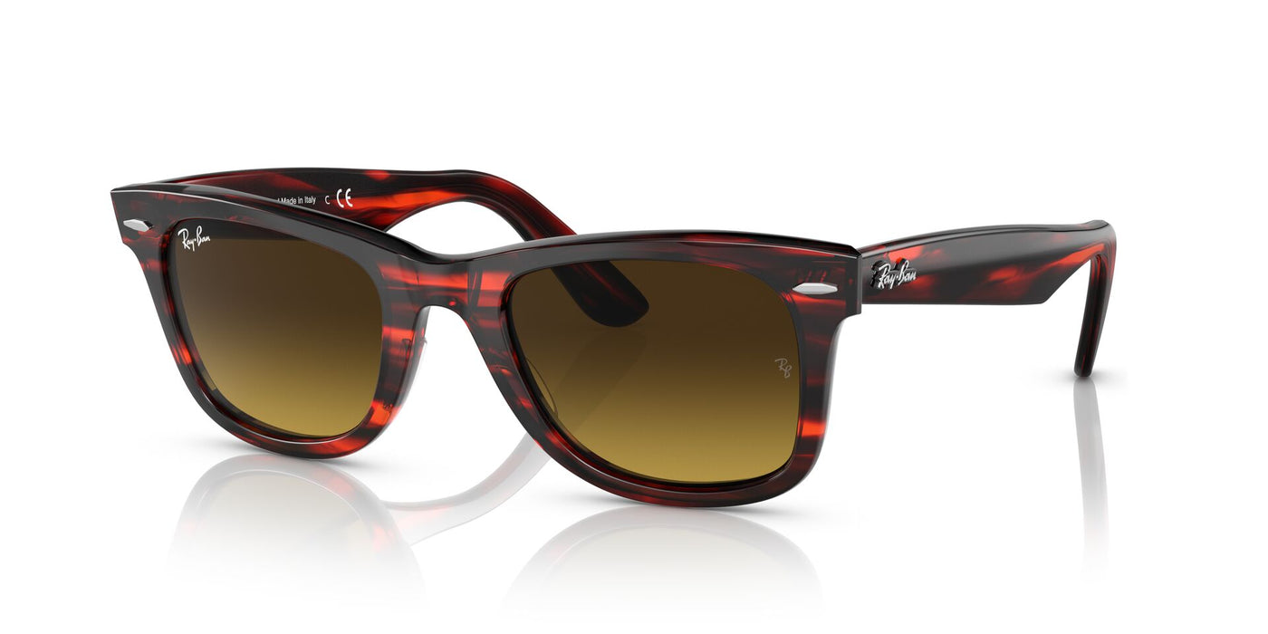 Ray-Ban Original Wayfarer RB2140 - Medium Striped Red/Brown Gradient #colour_striped-red-brown-gradient