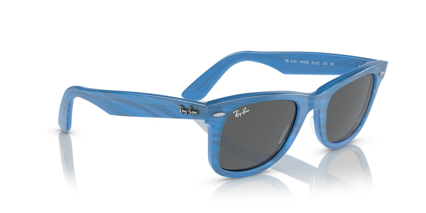 Ray-Ban Original Wayfarer RB2140 - Medium Photo Striped Blue/Dark Grey #colour_photo-striped-blue-dark-grey