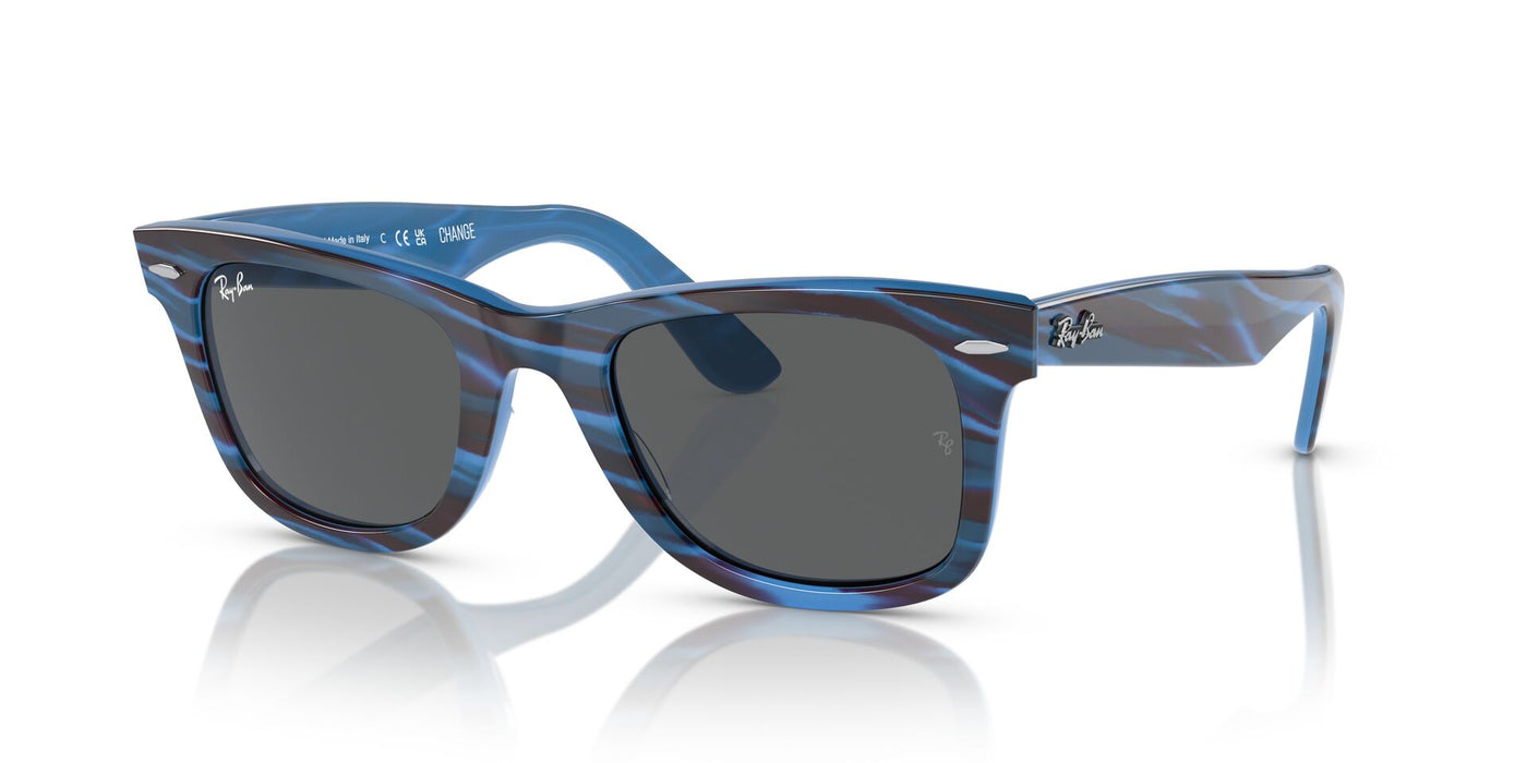 Ray-Ban Original Wayfarer RB2140 - Medium Photo Striped Blue/Dark Grey #colour_photo-striped-blue-dark-grey