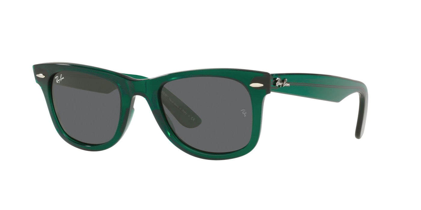 Ray-Ban Original Wayfarer RB2140 - Medium Transparent Green/Dark Grey #colour_transparent-green-dark-grey