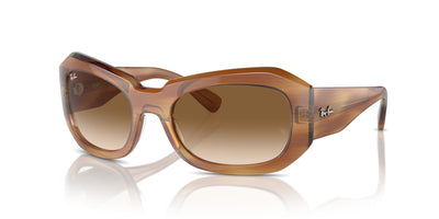 Ray-Ban Beate RB2212 Striped Brown/Clear-Brown #colour_striped-brown-clear-brown