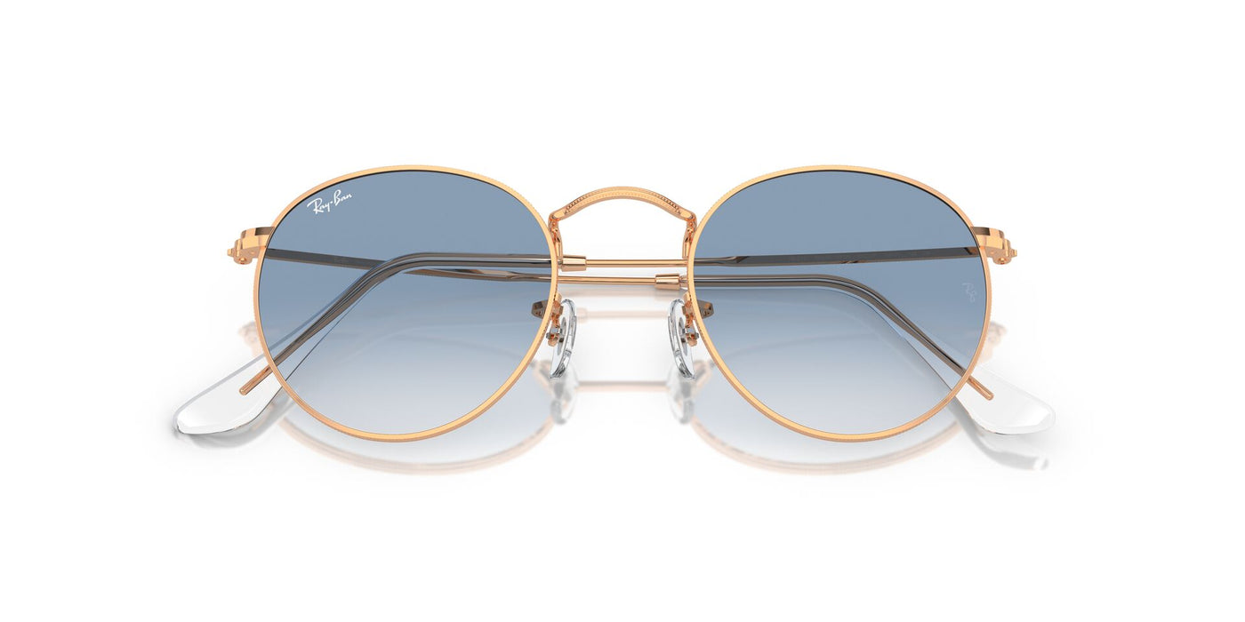 Ray-Ban Round Metal RB3447 - Medium Rose Gold/Clear-Blue #colour_rose-gold-clear-blue