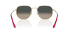 Ray-Ban Hexagonal RB3548N Arista Gold-Red/Grey Gradient #colour_arista-gold-red-grey-gradient