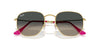 Ray-Ban Hexagonal RB3548N Arista Gold-Red/Grey Gradient #colour_arista-gold-red-grey-gradient