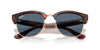Ray-Ban Clubmaster Reverse RBR0504S Striped Havana On Rose Gold/Dark Blue #colour_striped-havana-on-rose-gold-dark-blue