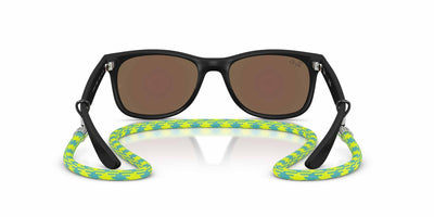 Ray-Ban Kids RJ9052S Rubber Black/Light Green Blue Mirror #colour_rubber-black-light-green-blue-mirror