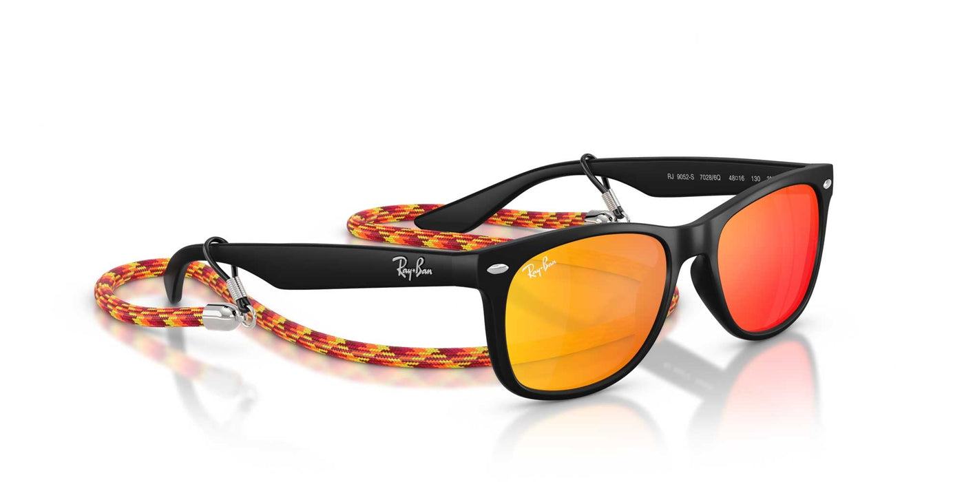 Ray-Ban Kids RJ9052S Rubber Black/Brown Orange Mirror #colour_rubber-black-brown-orange-mirror