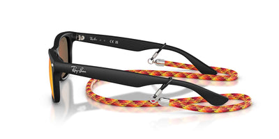 Ray-Ban Kids RJ9052S Rubber Black/Brown Orange Mirror #colour_rubber-black-brown-orange-mirror