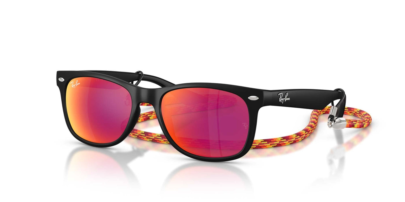 Ray-Ban Kids RJ9052S Rubber Black/Brown Orange Mirror #colour_rubber-black-brown-orange-mirror