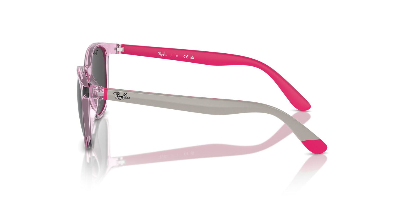 Ray-Ban Junior RJ9079S Transparent Pink/Dark Grey #colour_transparent-pink-dark-grey