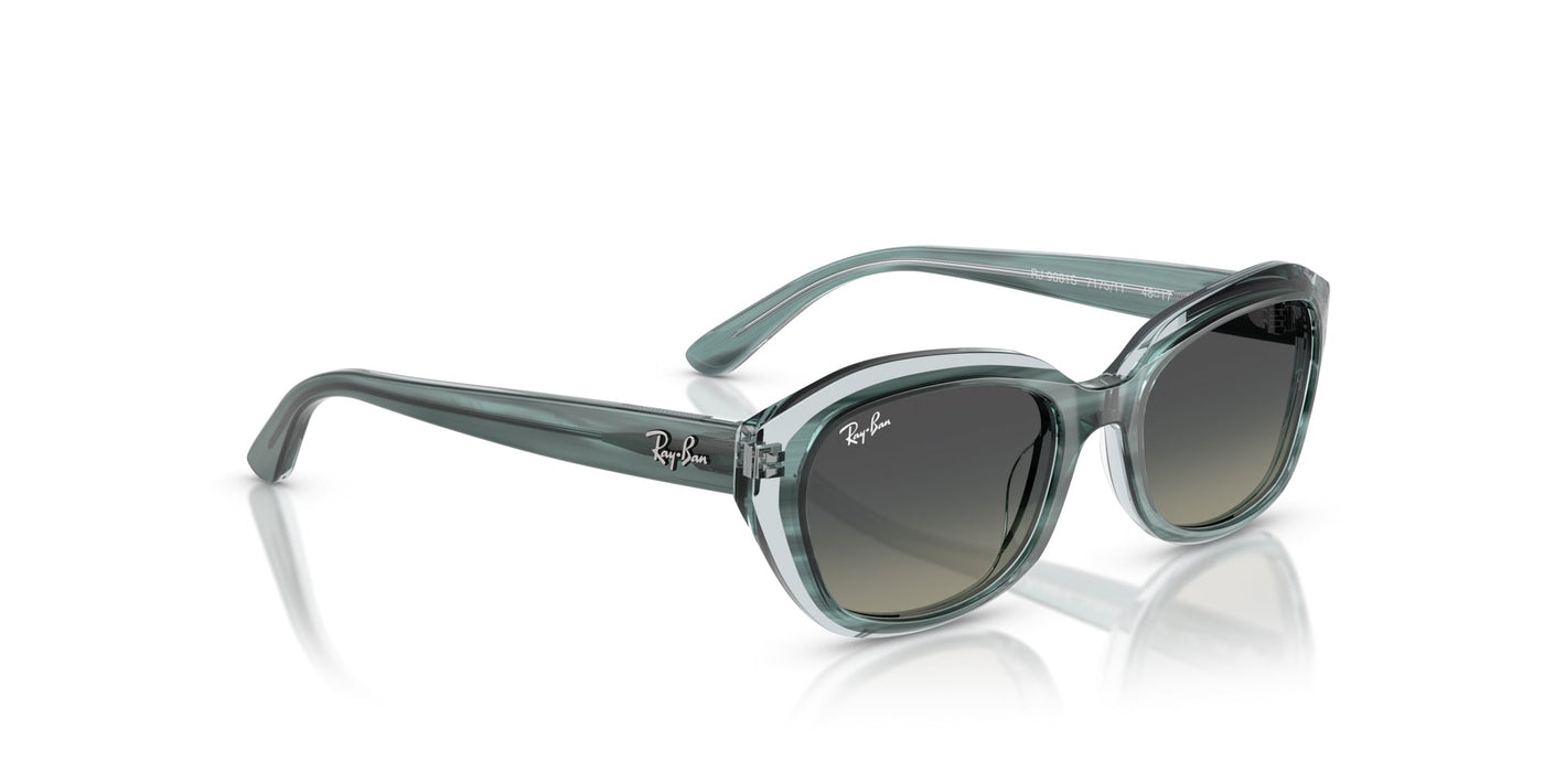 Ray-Ban Kids 0RJ9081S Striped Green On Transparent Green/Grey Gradient #colour_striped-green-on-transparent-green-grey-gradient