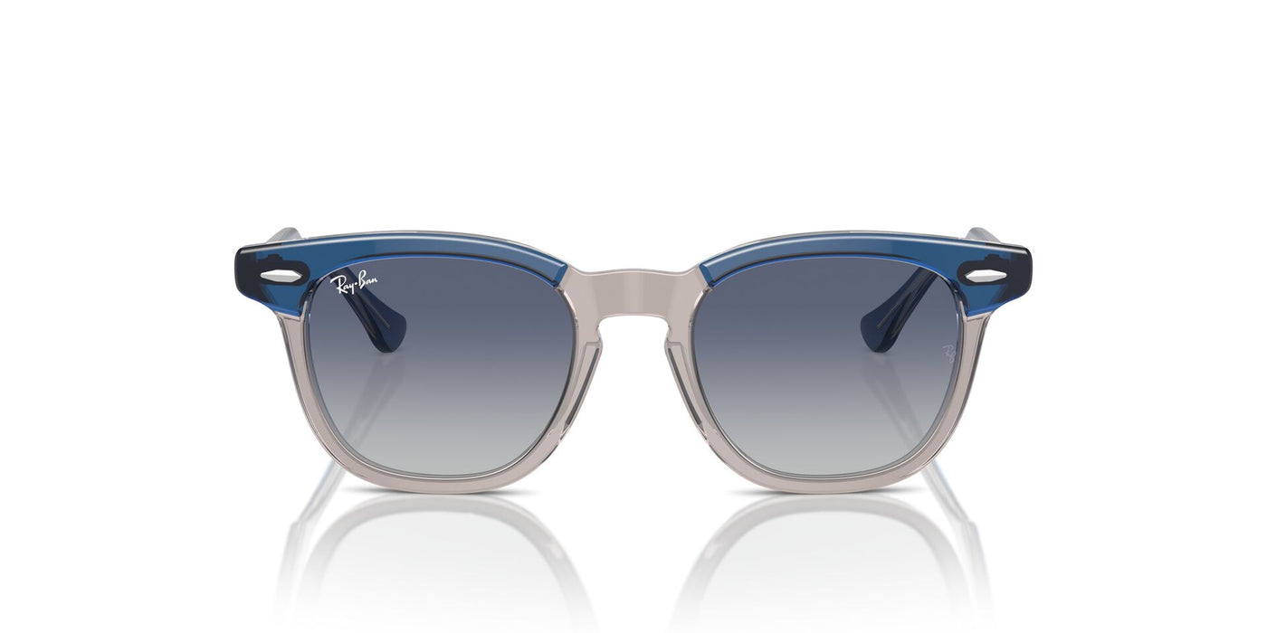 Ray-Ban Junior RJ9098S Top Dark Blue Brown-Light Grey/Grey/Blue #colour_top-dark-blue-brown-light-grey-grey-blue