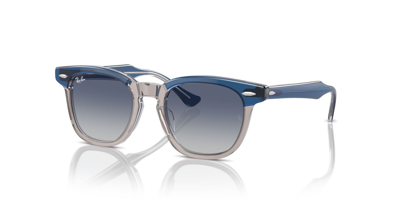 Ray-Ban Junior RJ9098S Top Dark Blue Brown-Light Grey/Grey/Blue #colour_top-dark-blue-brown-light-grey-grey-blue