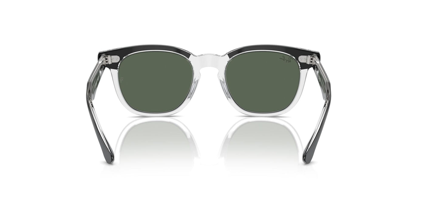 Ray-Ban Junior RJ9098S Black On Transparent/Dark Green #colour_black-on-transparent-dark-green