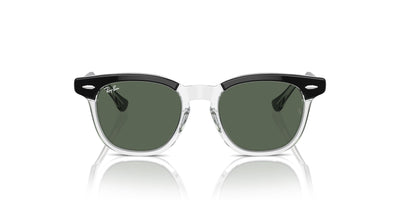 Ray-Ban Junior RJ9098S Black On Transparent/Dark Green #colour_black-on-transparent-dark-green