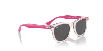 Ray-Ban Junior RJ9098S Transparent Pink/Dark Grey #colour_transparent-pink-dark-grey