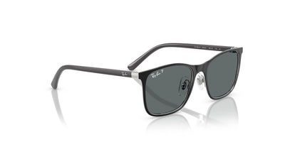 Ray-Ban Kids 0RJ9551S Black On Silver/Dark Grey #colour_black-on-silver-dark-grey