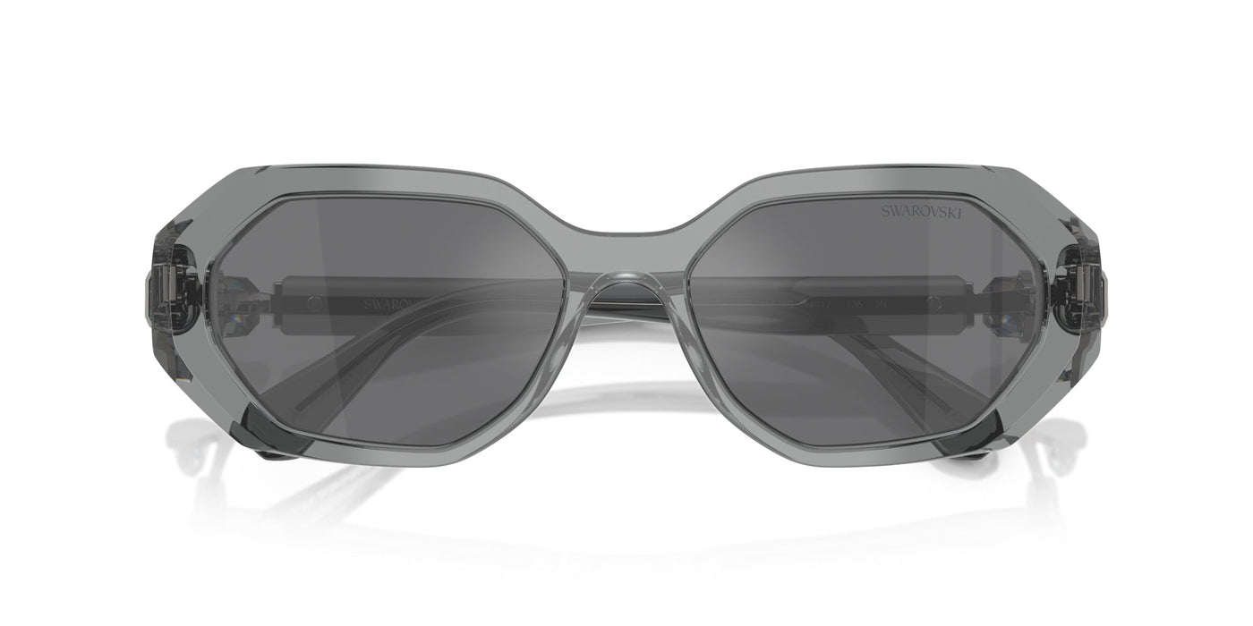 Swarovski SK6028 Transparent Dark Grey/Grey Black Mirror #colour_transparent-dark-grey-grey-black-mirror