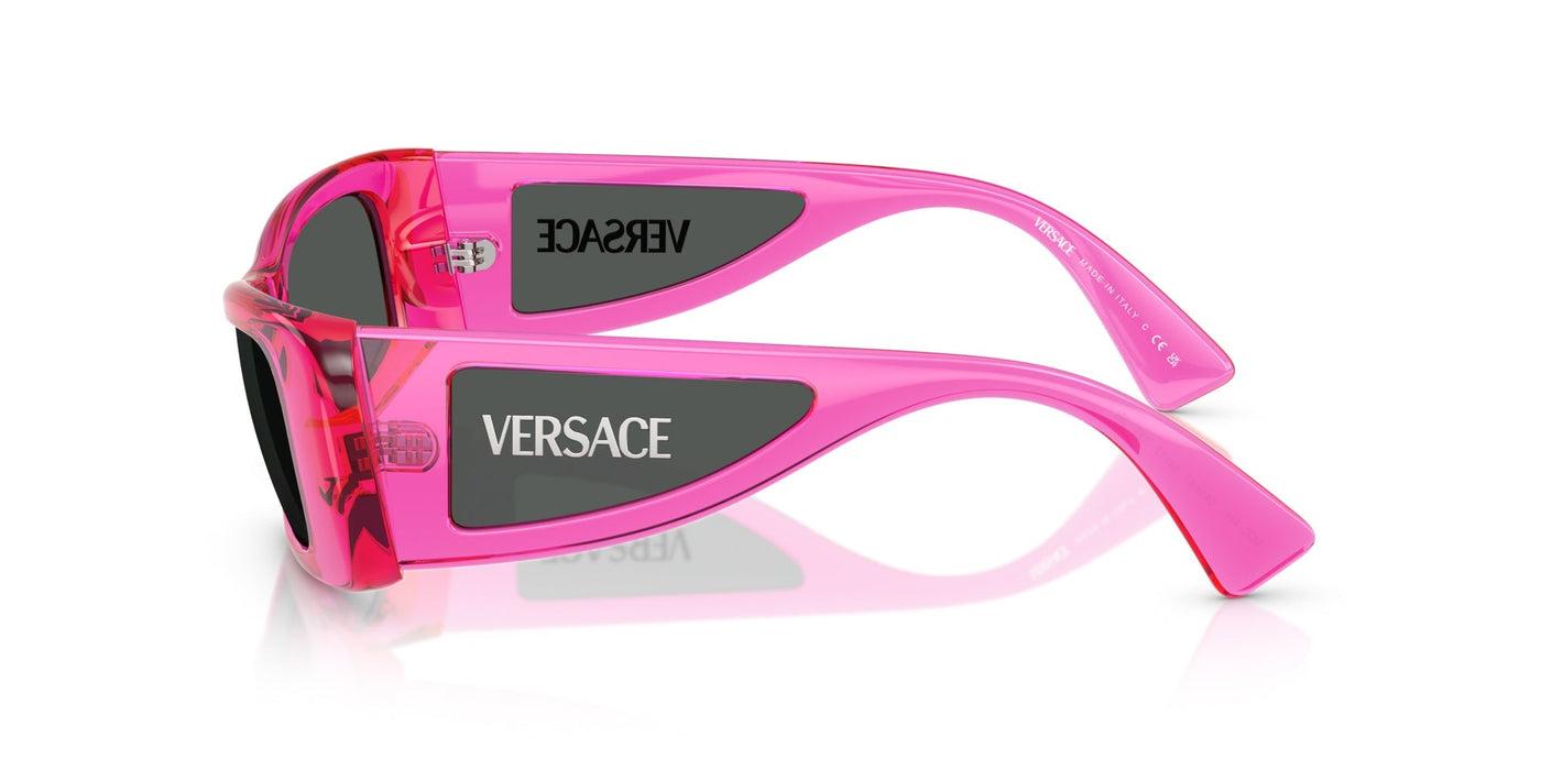 Versace VE4481 Fuchsia Fluo Transparent/Dark Grey #colour_fuchsia-fluo-transparent-dark-grey