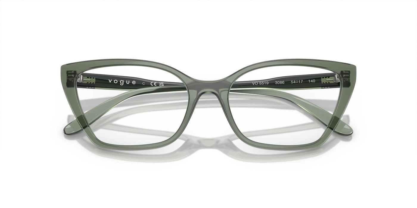 Vogue Eyewear VO5519 Transparent Mallard Green #colour_transparent-mallard-green