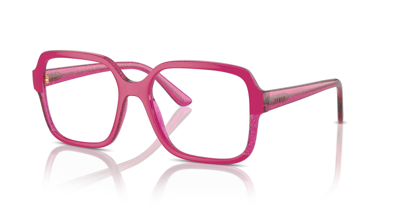 Vogue Eyewear VO5555 Cherry-Transparent Fuchsia Glitter #colour_cherry-transparent-fuchsia-glitter