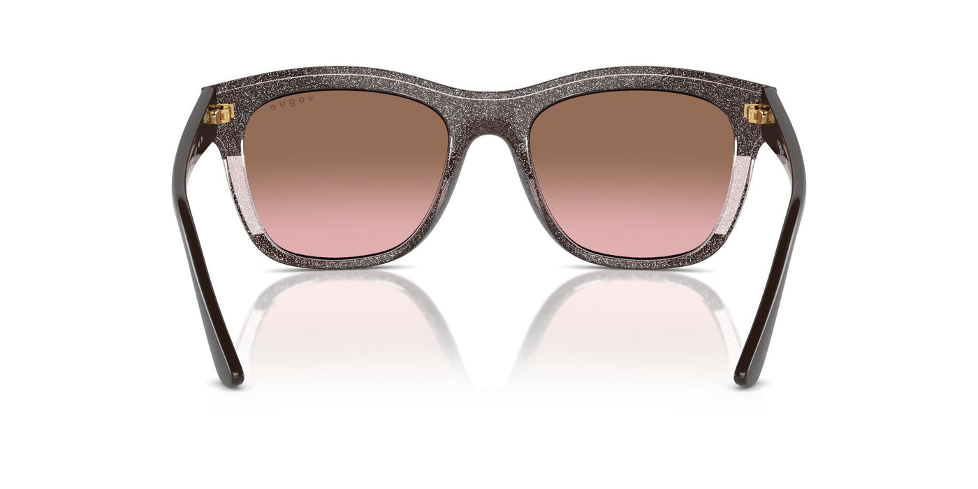 Vogue Eyewear VO5557S Brown/Transparent Rose Glitter/Pink Brown Gradient #colour_brown-transparent-rose-glitter-pink-brown-gradient