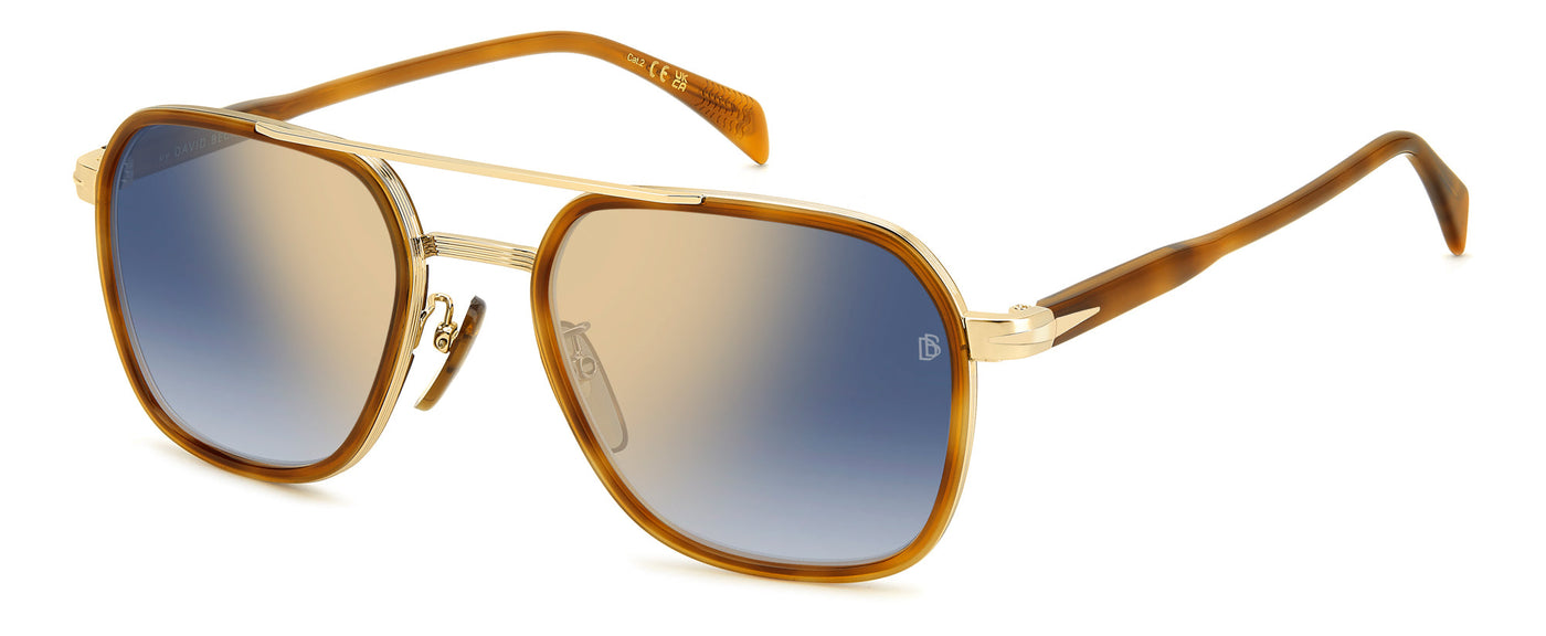 David Beckham DB1161/S Brown Havana Gold/Blue Shaded Gold Mirror #colour_brown-havana-gold-blue-shaded-gold-mirror