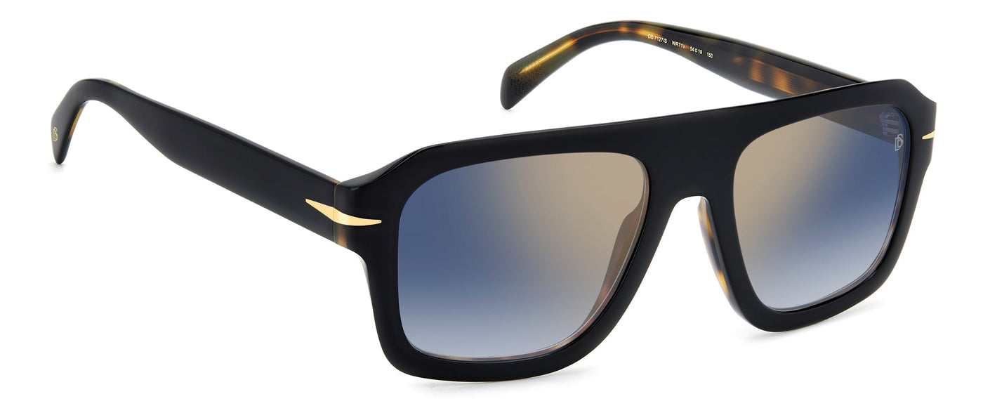 David Beckham DB7127/S Black Havana/Blue Shaded Gold Mirror #colour_black-havana-blue-shaded-gold-mirror