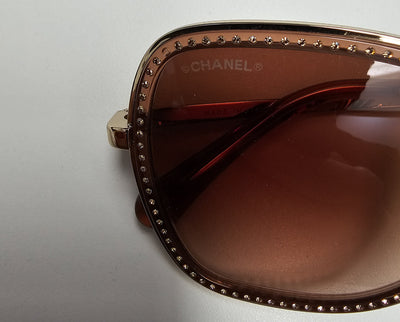 Square Metal with Diamantes Chanel Sunglasses