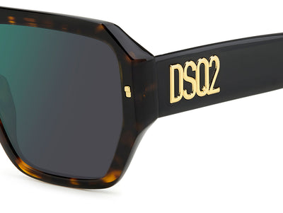 DSQUARED2 D2 0128/S Havana Pattern/Green Mirror #colour_havana-pattern-green-mirror