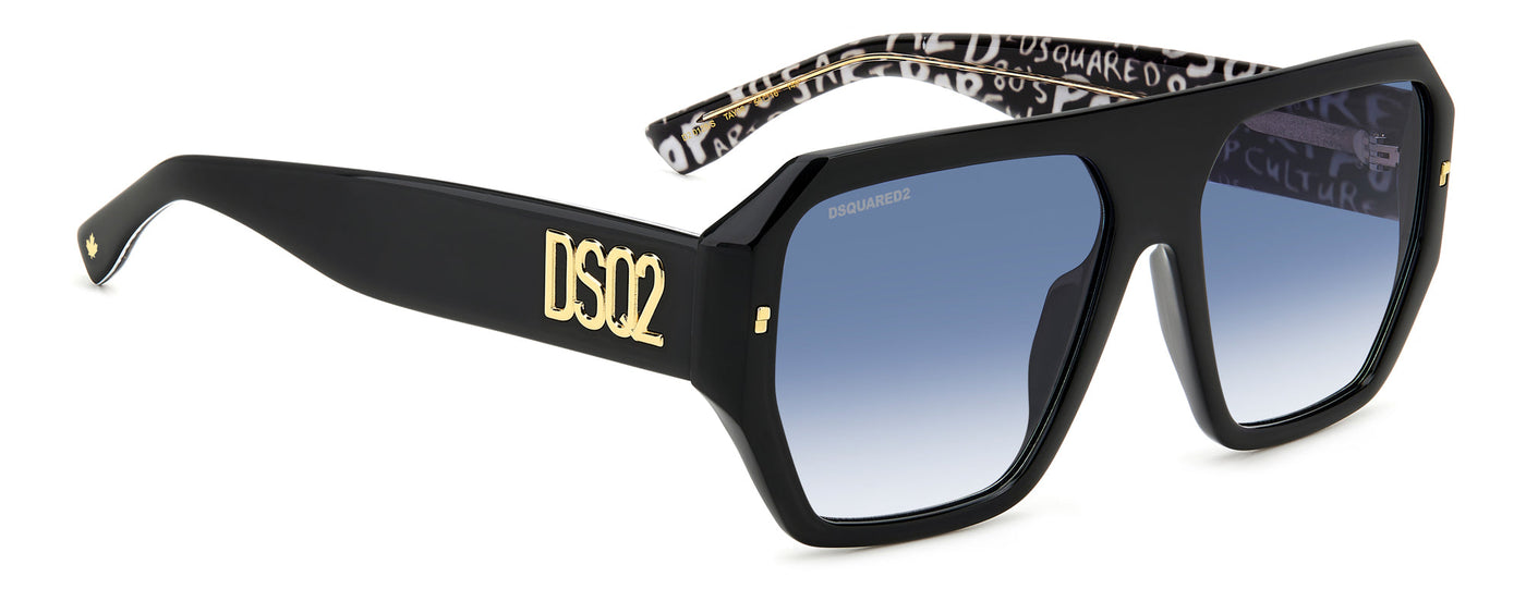 DSQUARED2 D2 0128/S Black Pattern White/Blue Gradient #colour_black-pattern-white-blue-gradient