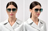 Dita Dubsystem DTS 157 #colour_silver and rose gold/dark turquoise to clear gradient